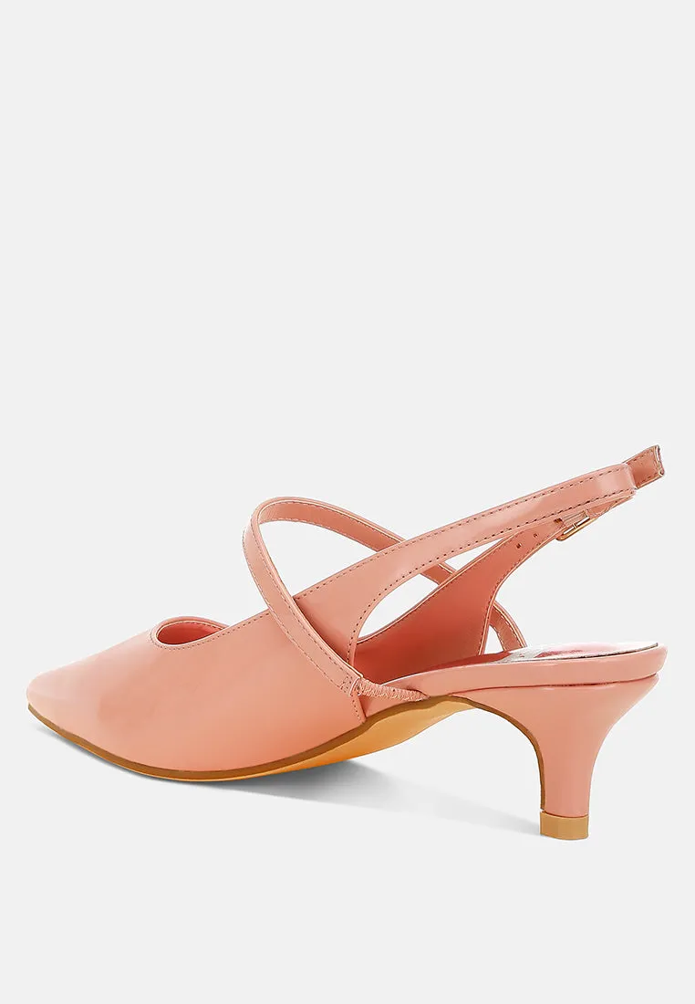 Abloom Kitten Heel Slingback Sandals