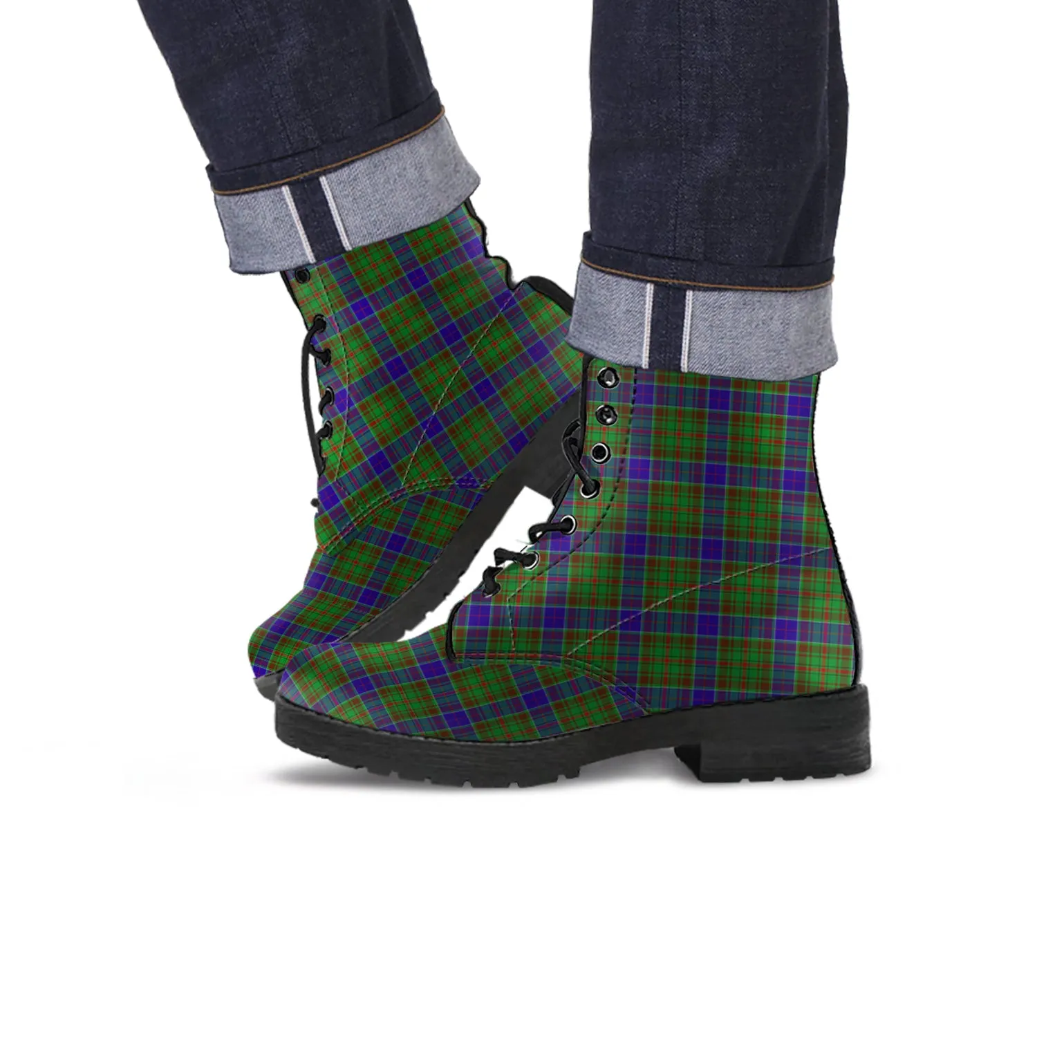 Adam Tartan Leather Boots