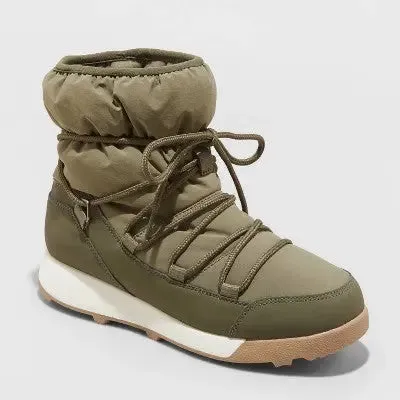 All In Motion Women's Lace-Up Ankle Winter Boots Water-Repellent