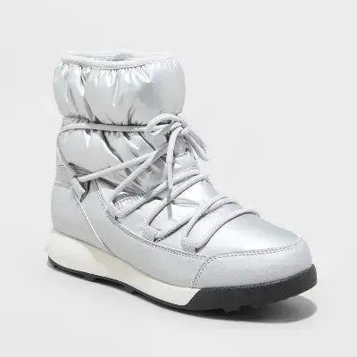 All In Motion Women's Lace-Up Ankle Winter Boots Water-Repellent