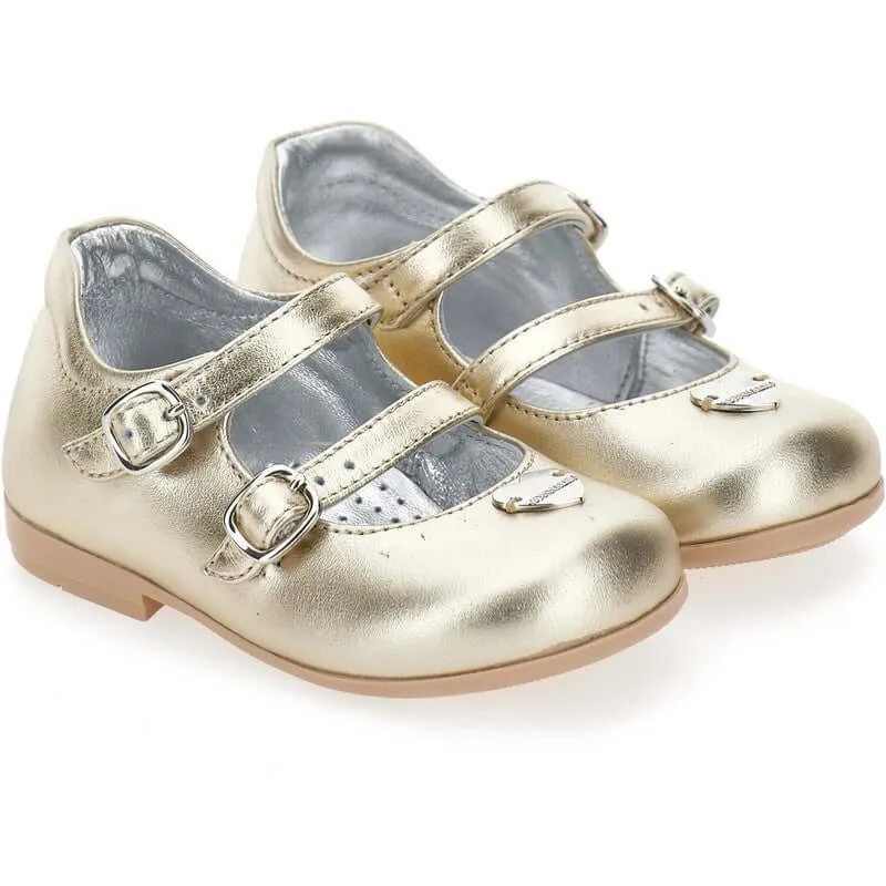 Baby Girls Gold Leather Shoe