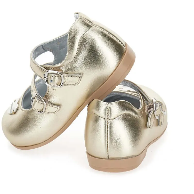 Baby Girls Gold Leather Shoe