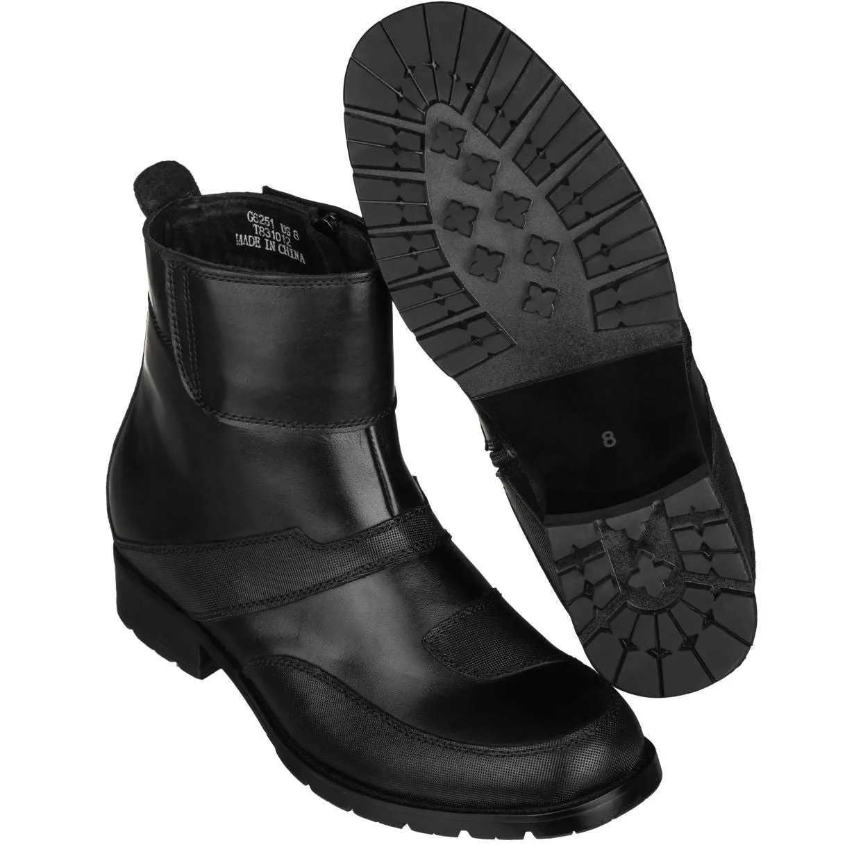 Black CALTO Elevator Motorcycle Boots - 3.3 Inches - G6251