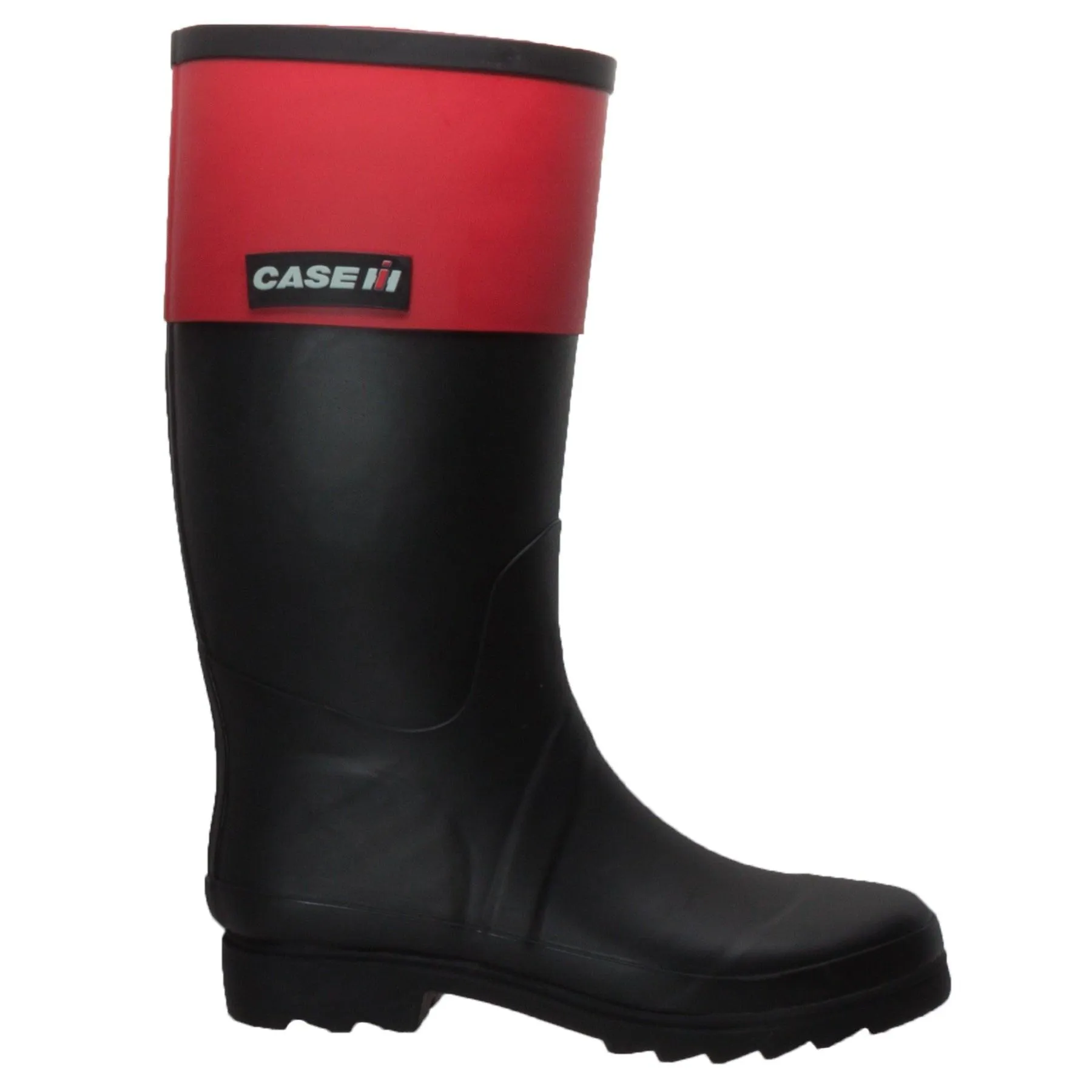 Case IH Women's Rubber Rider Boot with Red Cuff Black