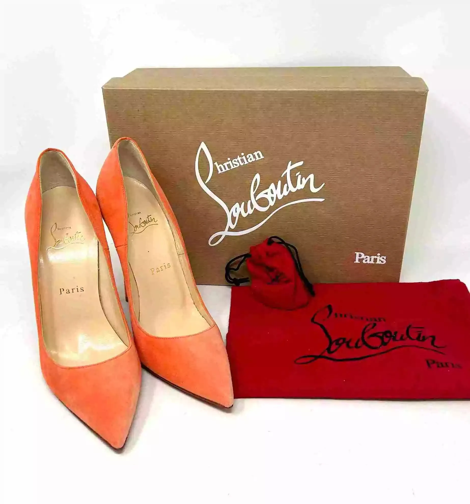 Christian Louboutin So Kate 120 Orange Suede Pump Heels 38 UK 5