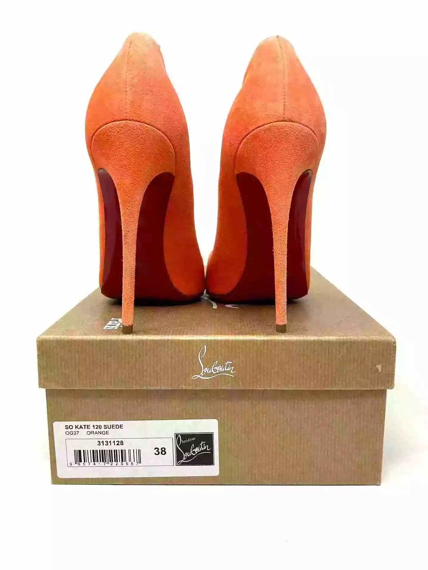 Christian Louboutin So Kate 120 Orange Suede Pump Heels 38 UK 5