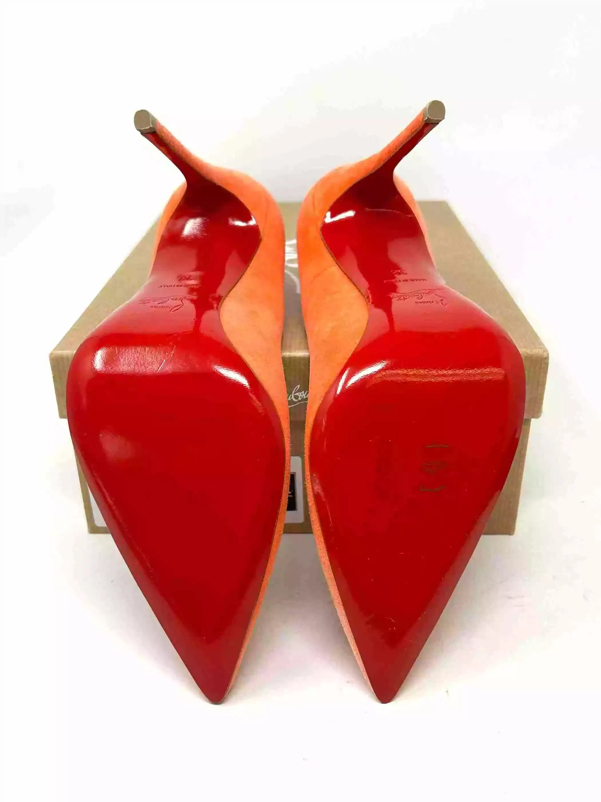 Christian Louboutin So Kate 120 Orange Suede Pump Heels 38 UK 5