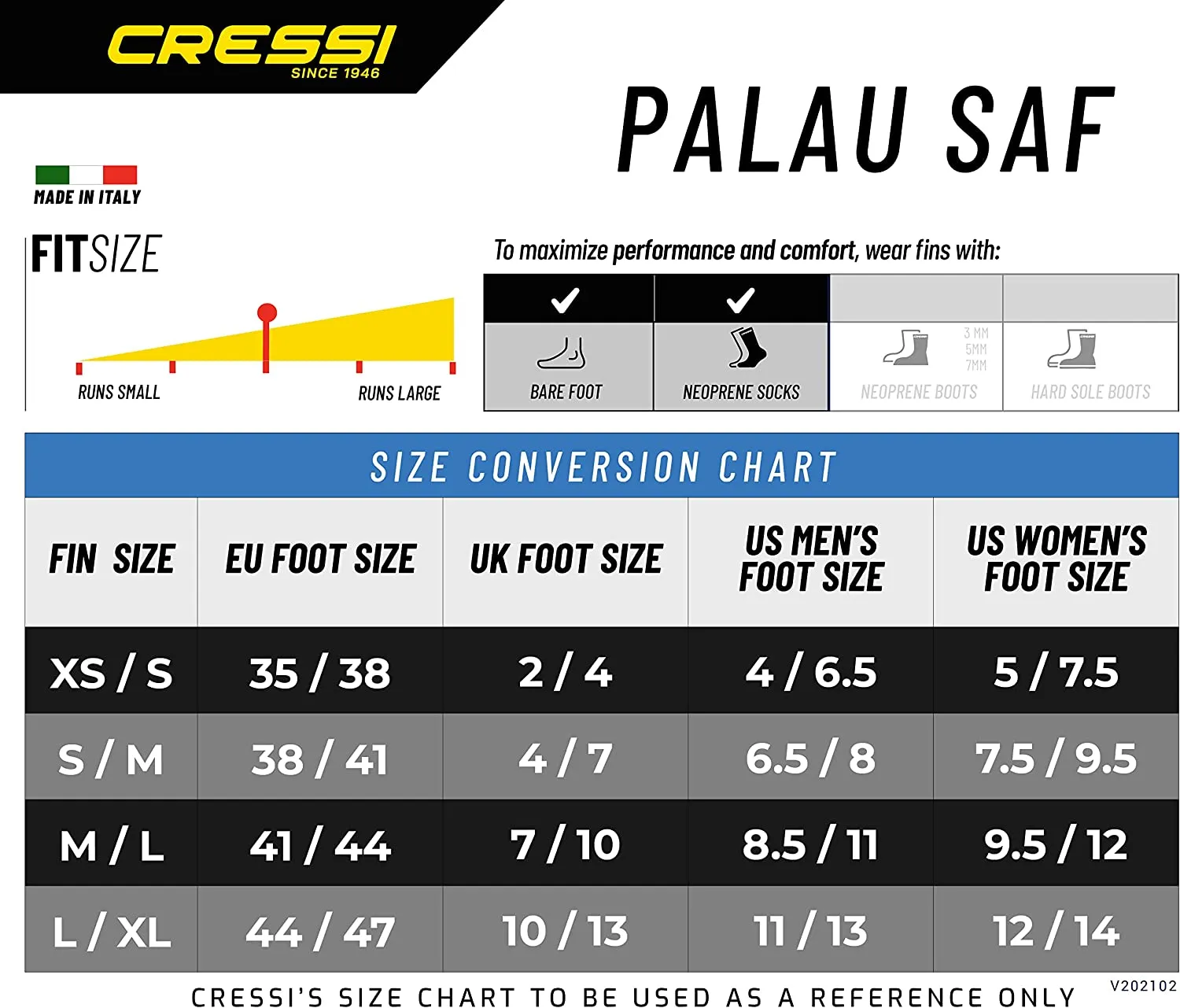 Cressi Palau Saf Open Heel Fins