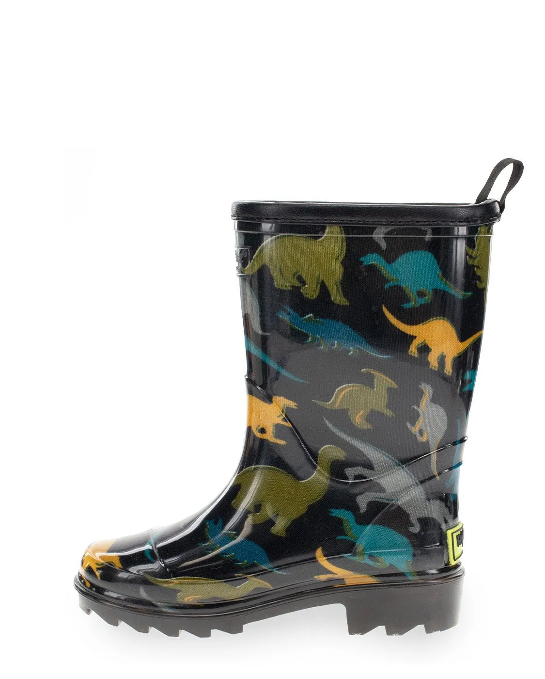 Dino Dimension Faux Fur Rain Boot - Black