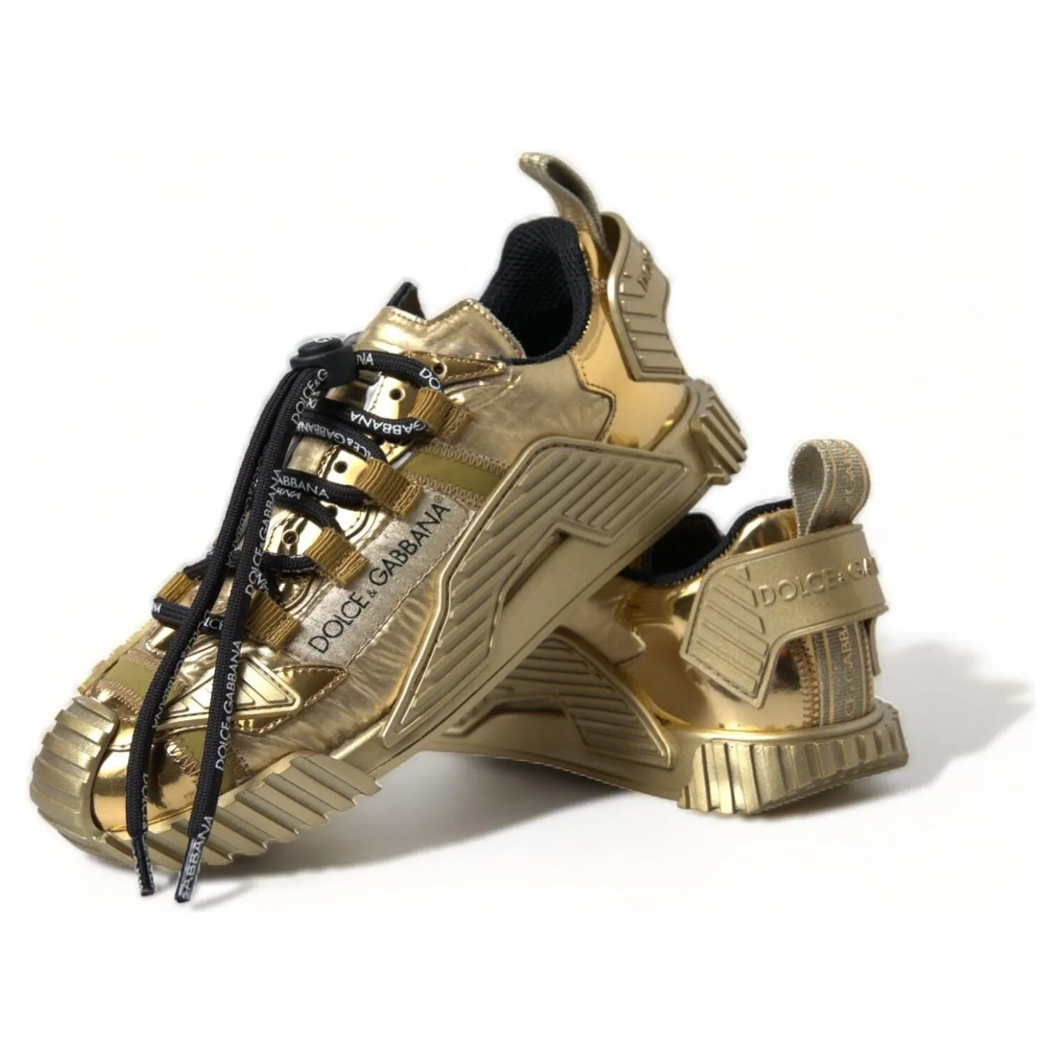 Dolce & Gabbana Gleaming Gold-Toned Luxury Sneakers