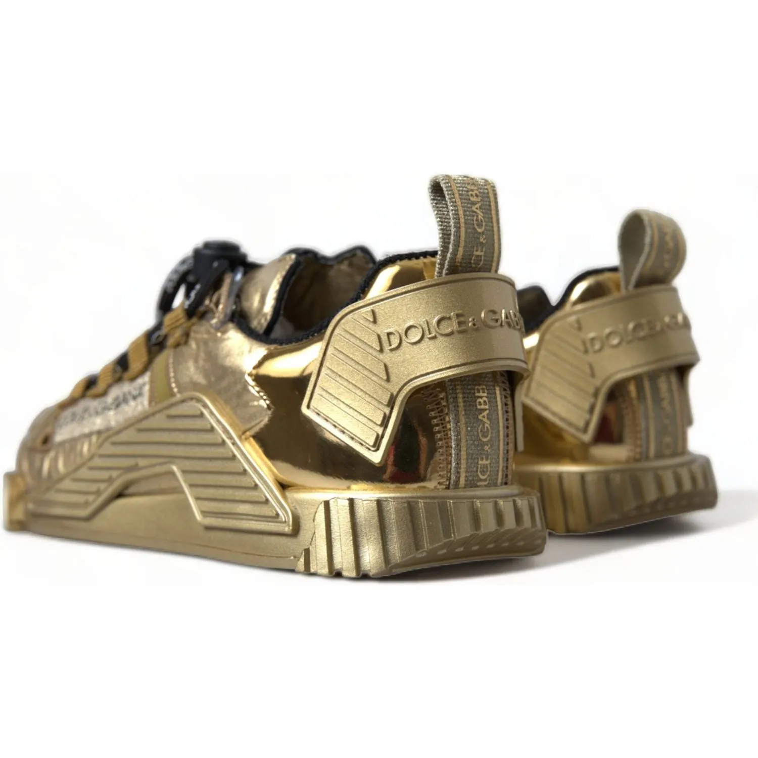 Dolce & Gabbana Gleaming Gold-Toned Luxury Sneakers