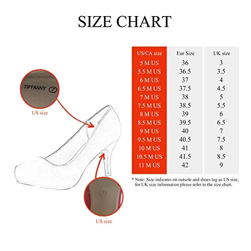 DREAM PAIRS Women's Round Toe Low Platform Stiletto Heels Dress Pumps Court Shoes