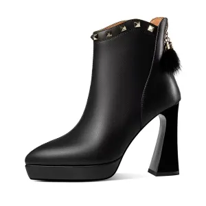 Elegant Zipper Pointed Toe Sculpted High Heel Boots