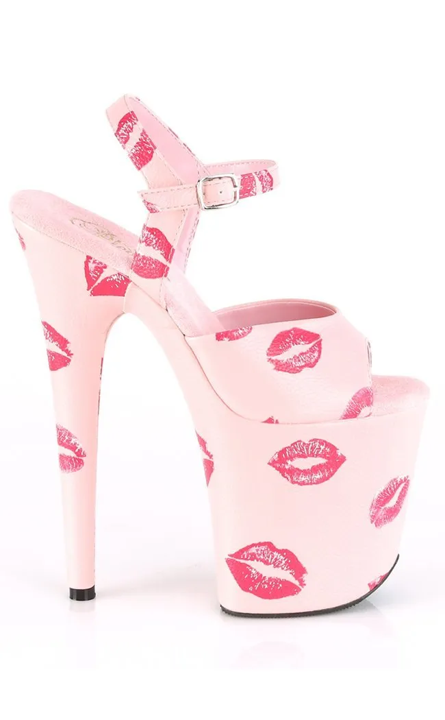 FLAMINGO-809KISSES Pink & Red Platform Heels