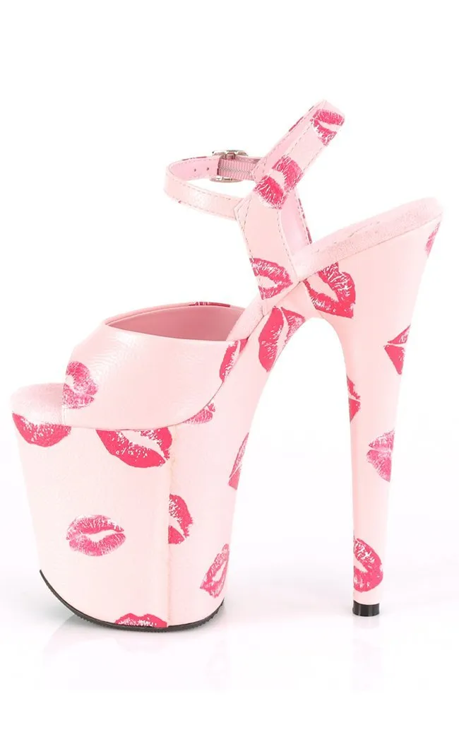 FLAMINGO-809KISSES Pink & Red Platform Heels