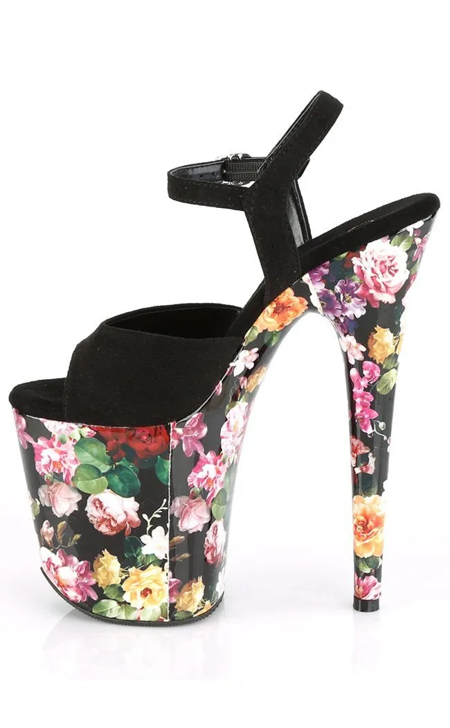 FLAMINGO-809WR Flower Print Platform Heels