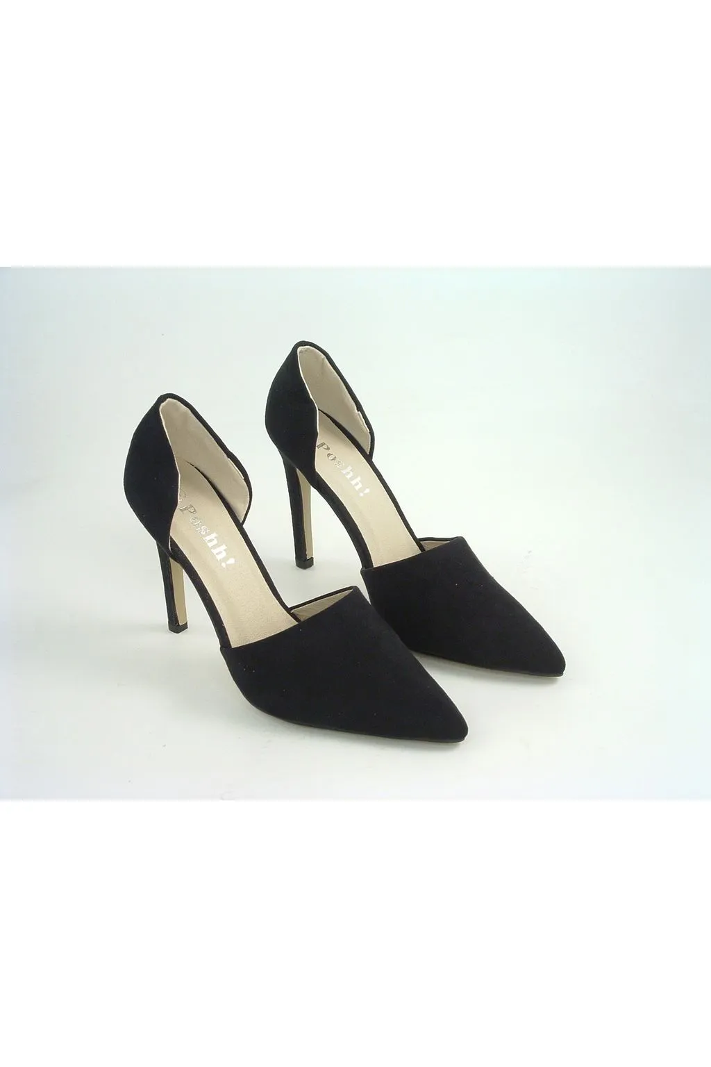 Glitz Shoes Divine Black Faux Nubuck Shoes