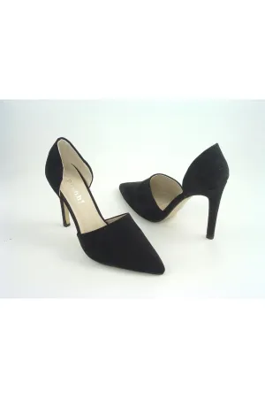 Glitz Shoes Divine Black Faux Nubuck Shoes