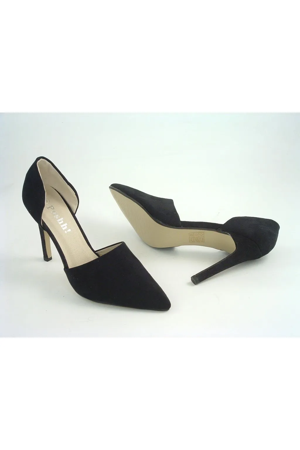 Glitz Shoes Divine Black Faux Nubuck Shoes