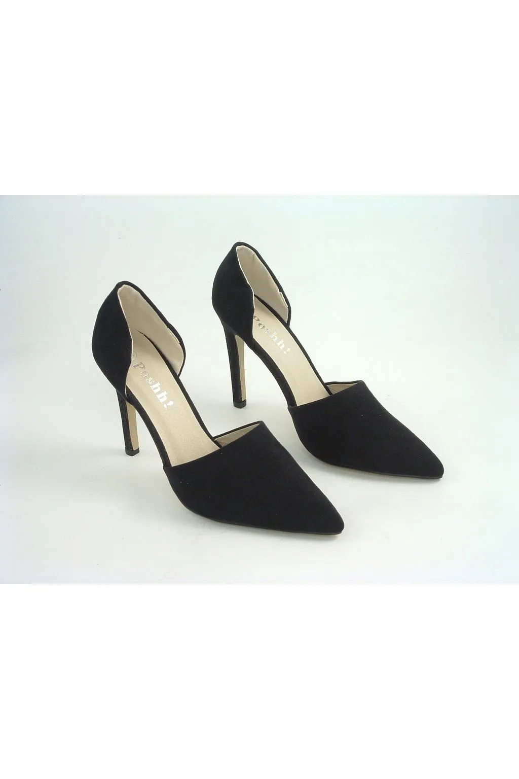 Glitz Shoes Divine Black Faux Nubuck Shoes