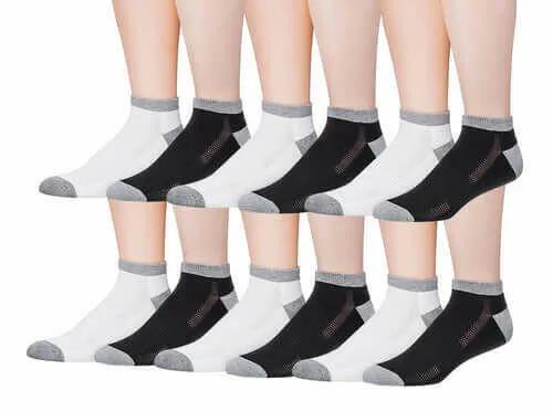 James Fiallo Men's 12-Pairs Performance Low Cut Athletic Sport Socks