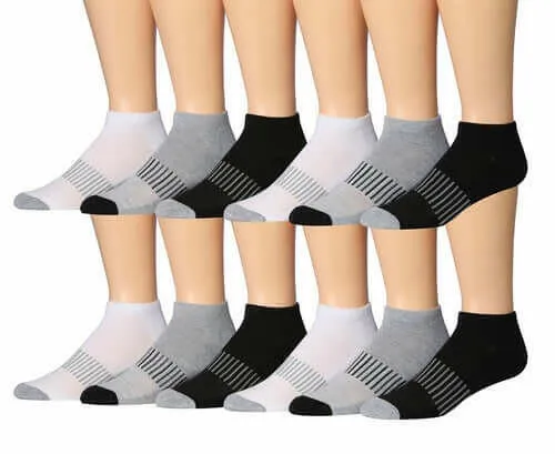 James Fiallo Men's 12-Pairs Performance Low Cut Athletic Sport Socks