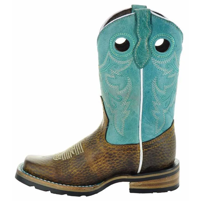 Little Girls' Square Toe Cowgirl Boots | Crocodile Romp (K3005)