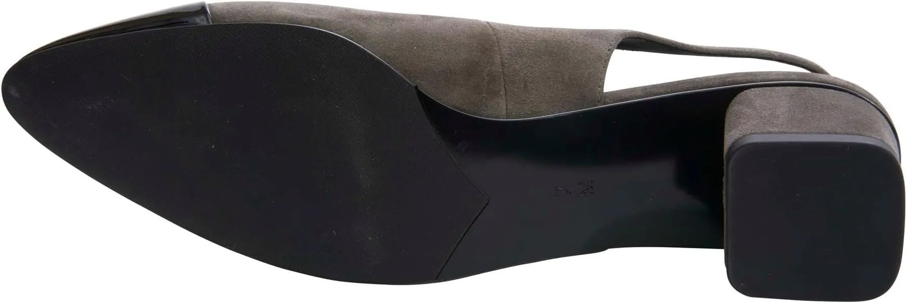 Lomie Vaneli shoes, Gray Suede/Black Patent