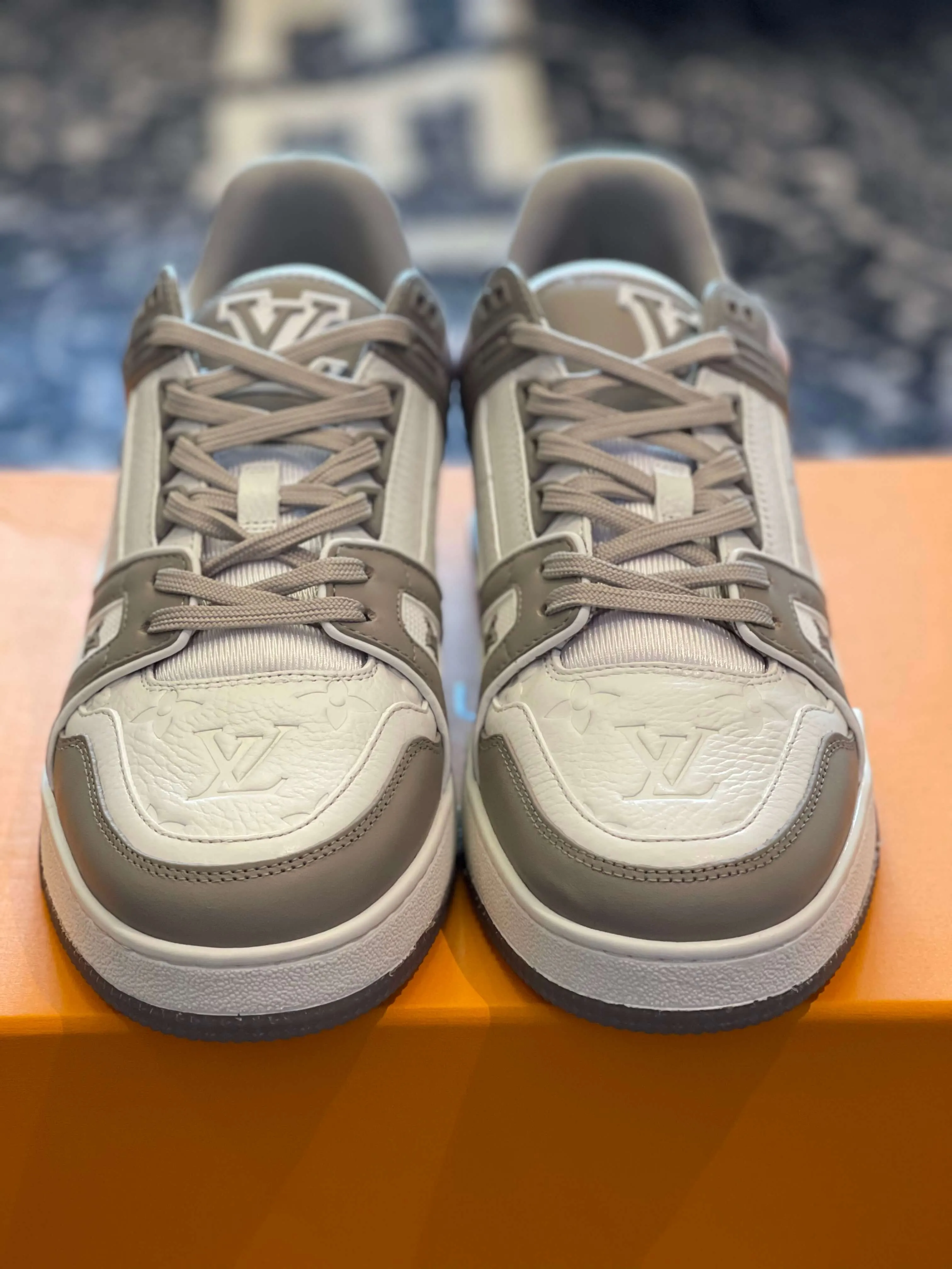 Louis Vuitton LV Trainer Gray White Sneakers