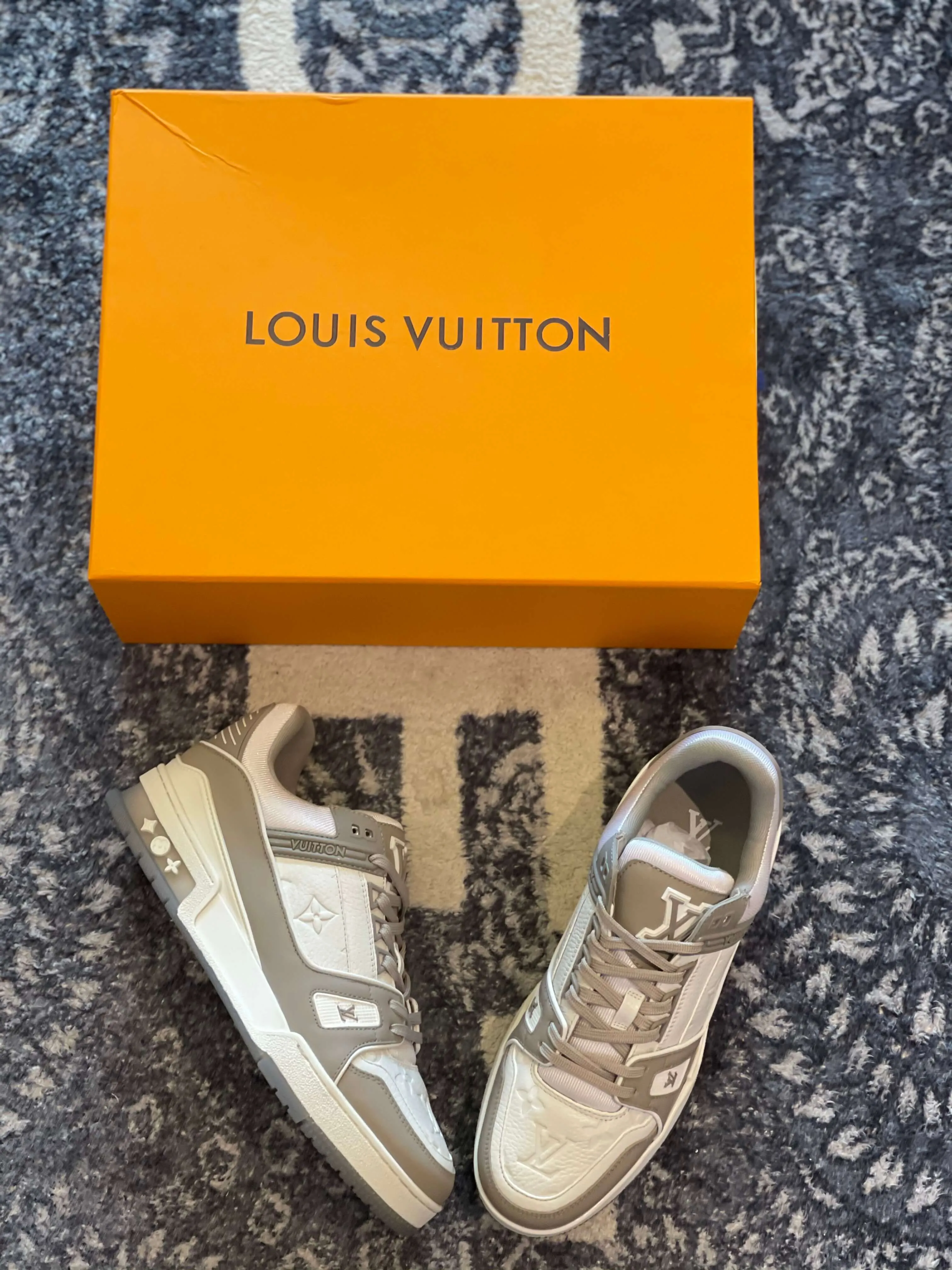 Louis Vuitton LV Trainer Gray White Sneakers