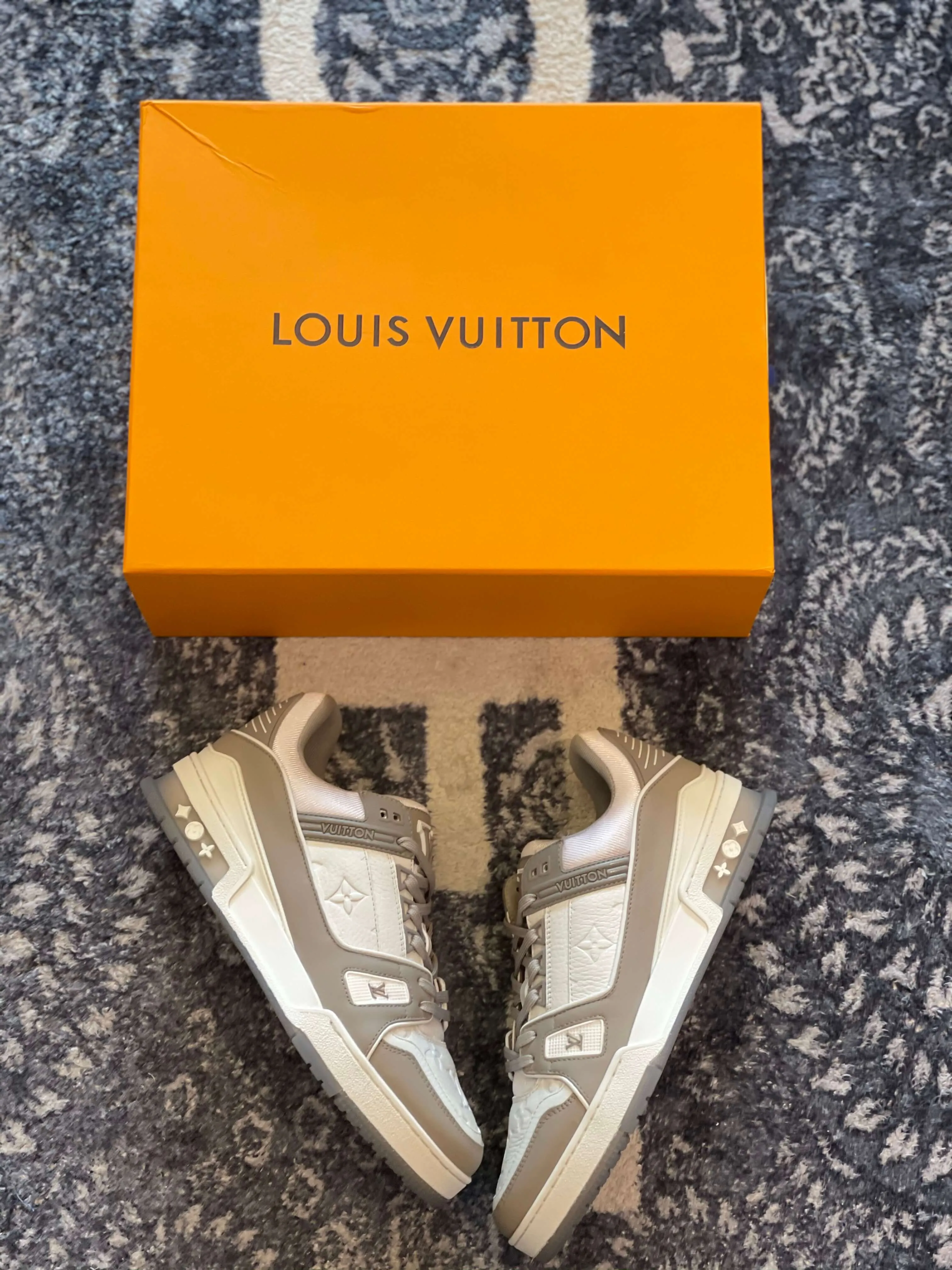 Louis Vuitton LV Trainer Gray White Sneakers