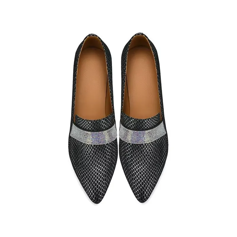 Luxe Exotic Cow Leather Slip-on Heels