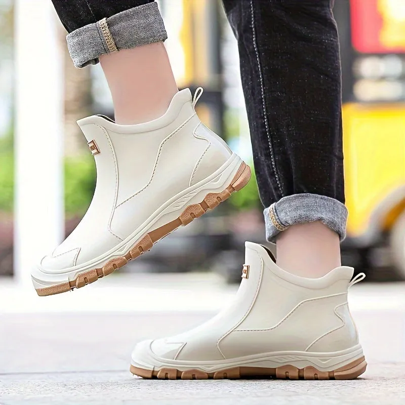 Men's Ankle Rain Boots - Soft PVC Sole, Waterproof, and Slip-Resistant - Suitable for All Ages