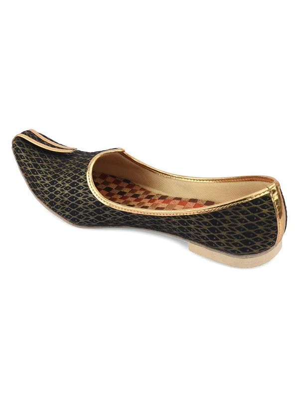 Men's Indian Ethnic Party Wear Black Footwear - Desi Colour