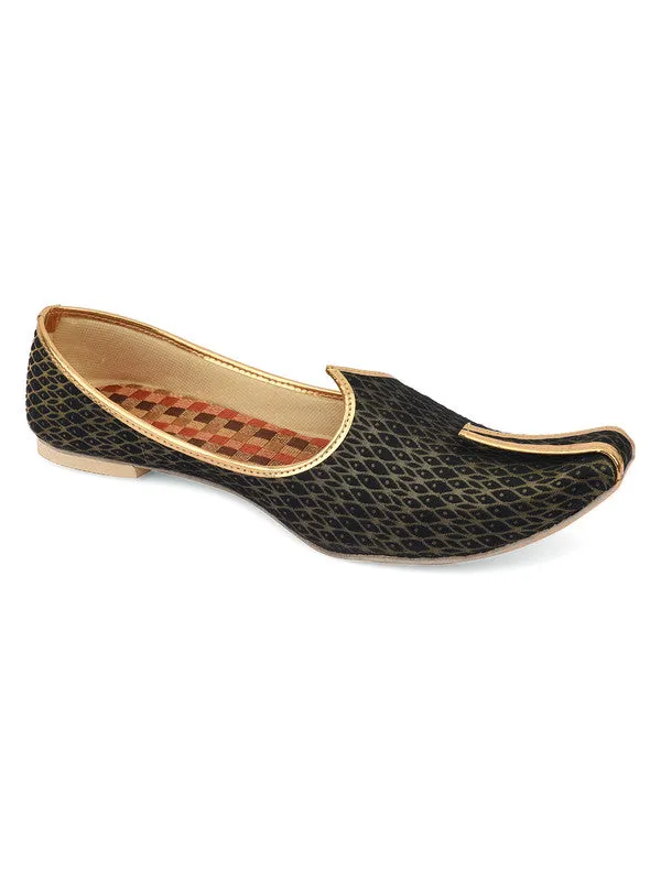 Men's Indian Ethnic Party Wear Black Footwear - Desi Colour