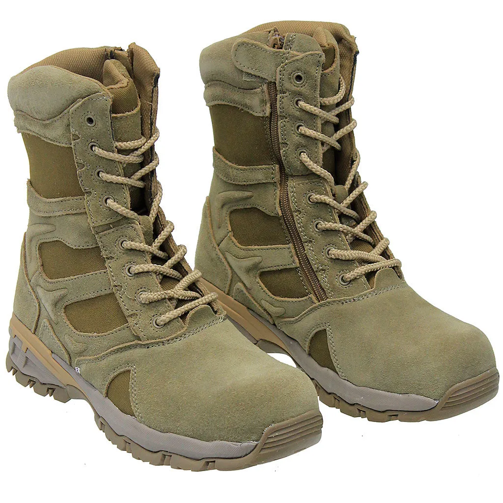 Men's Tan Comp Toe Forced Entry Tactical Zip Boots #BM57641ZLT ()