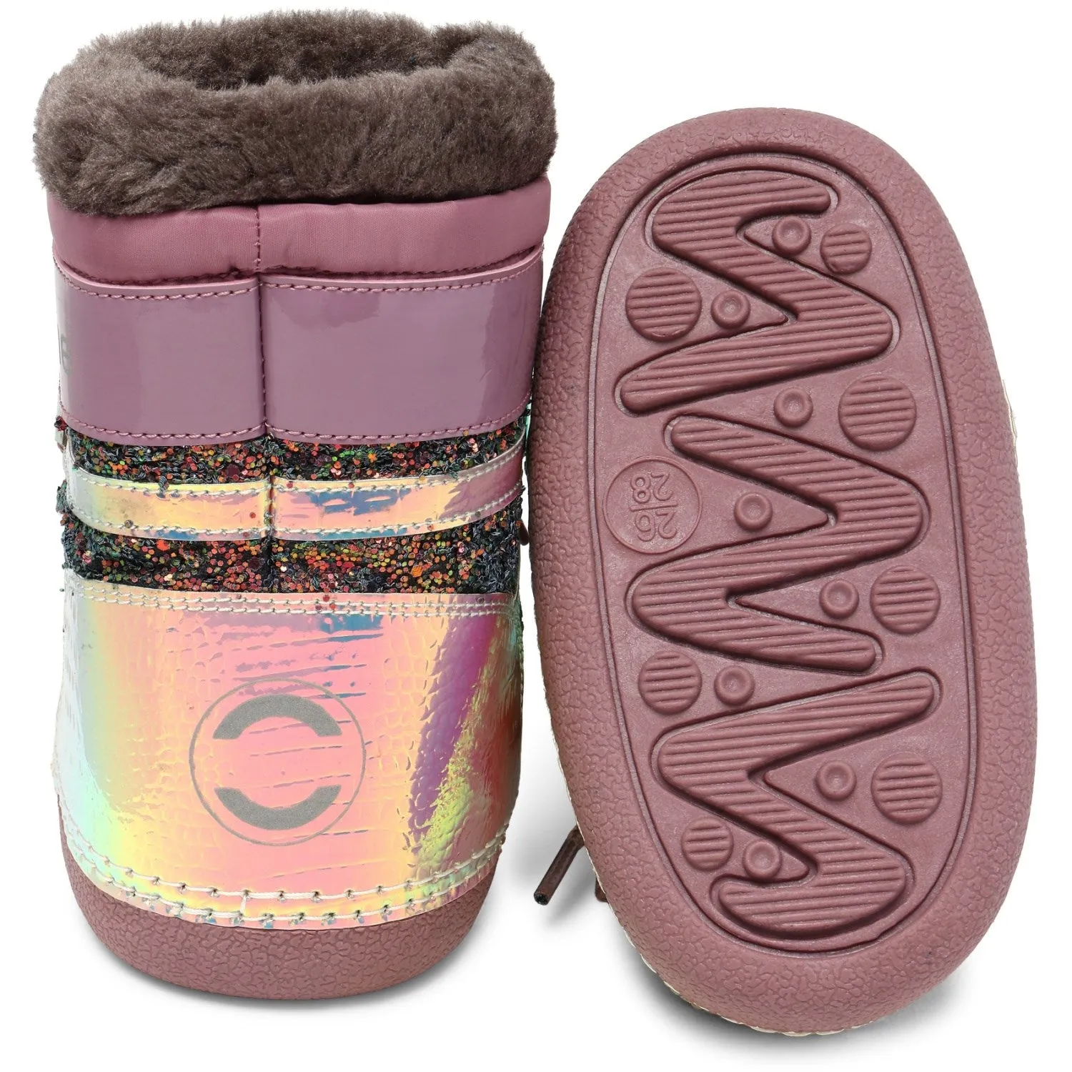 Mikk-Line Rose Brown Snow Boot Glitter