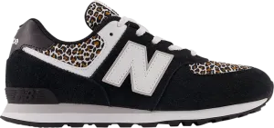 New Balance 574 Big Kid 'Leopard' sneakers, black