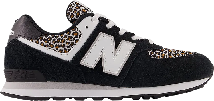 New Balance 574 Big Kid 'Leopard' sneakers, black