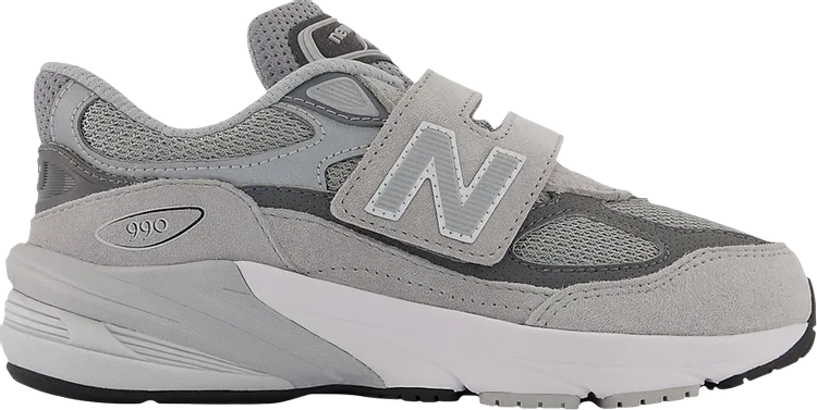 New Balance 990v6 Hook & Loop Little Kid 'Castlerock' Sneakers, Gray