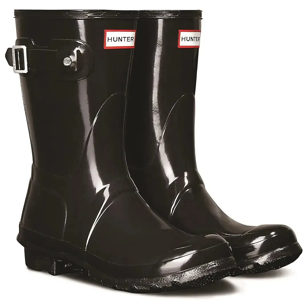 Original Short Gloss Wellington Boots - Black by Hunter