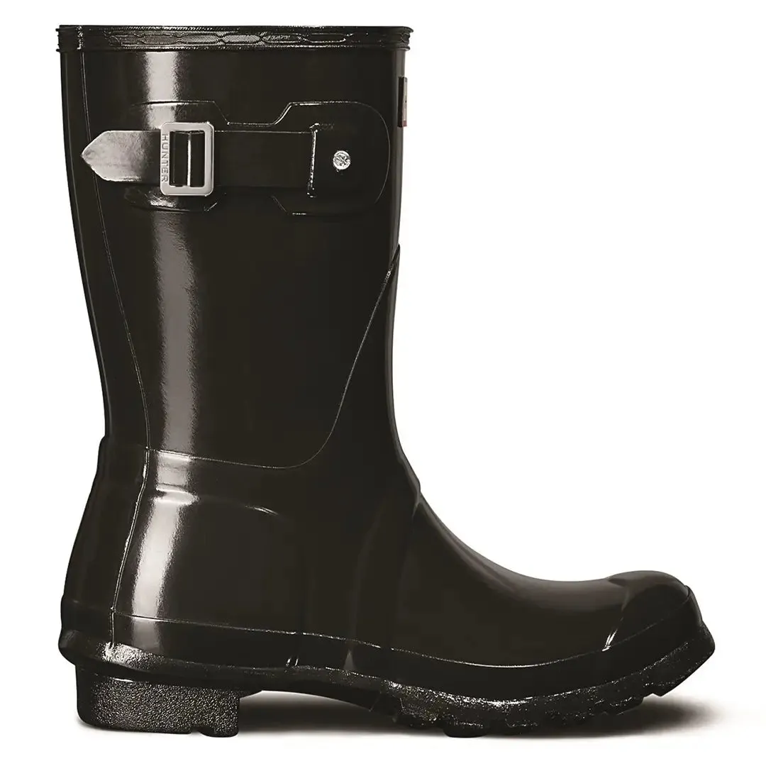 Original Short Gloss Wellington Boots - Black by Hunter