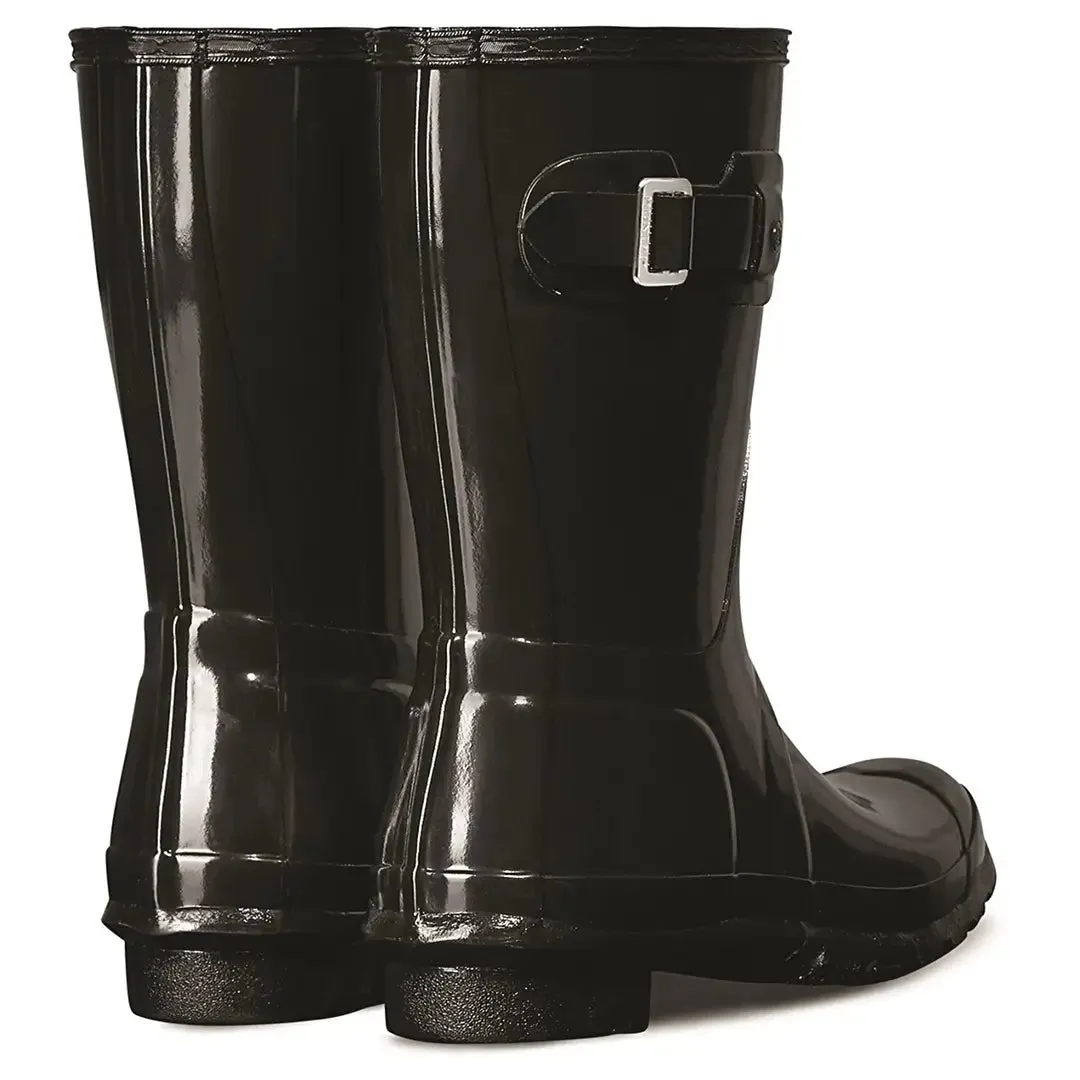 Original Short Gloss Wellington Boots - Black by Hunter