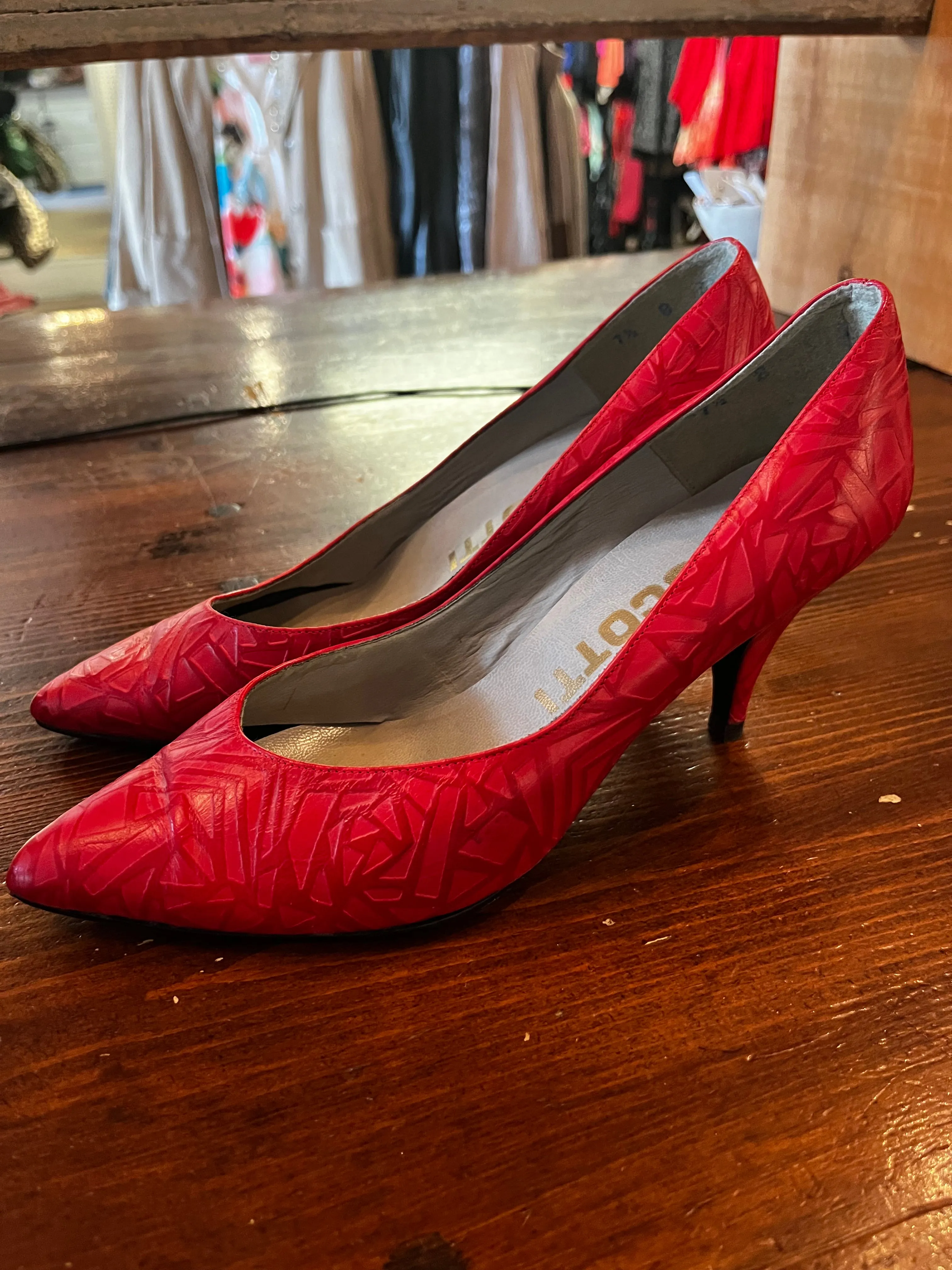 Red Mosaic Heels (Size 8)