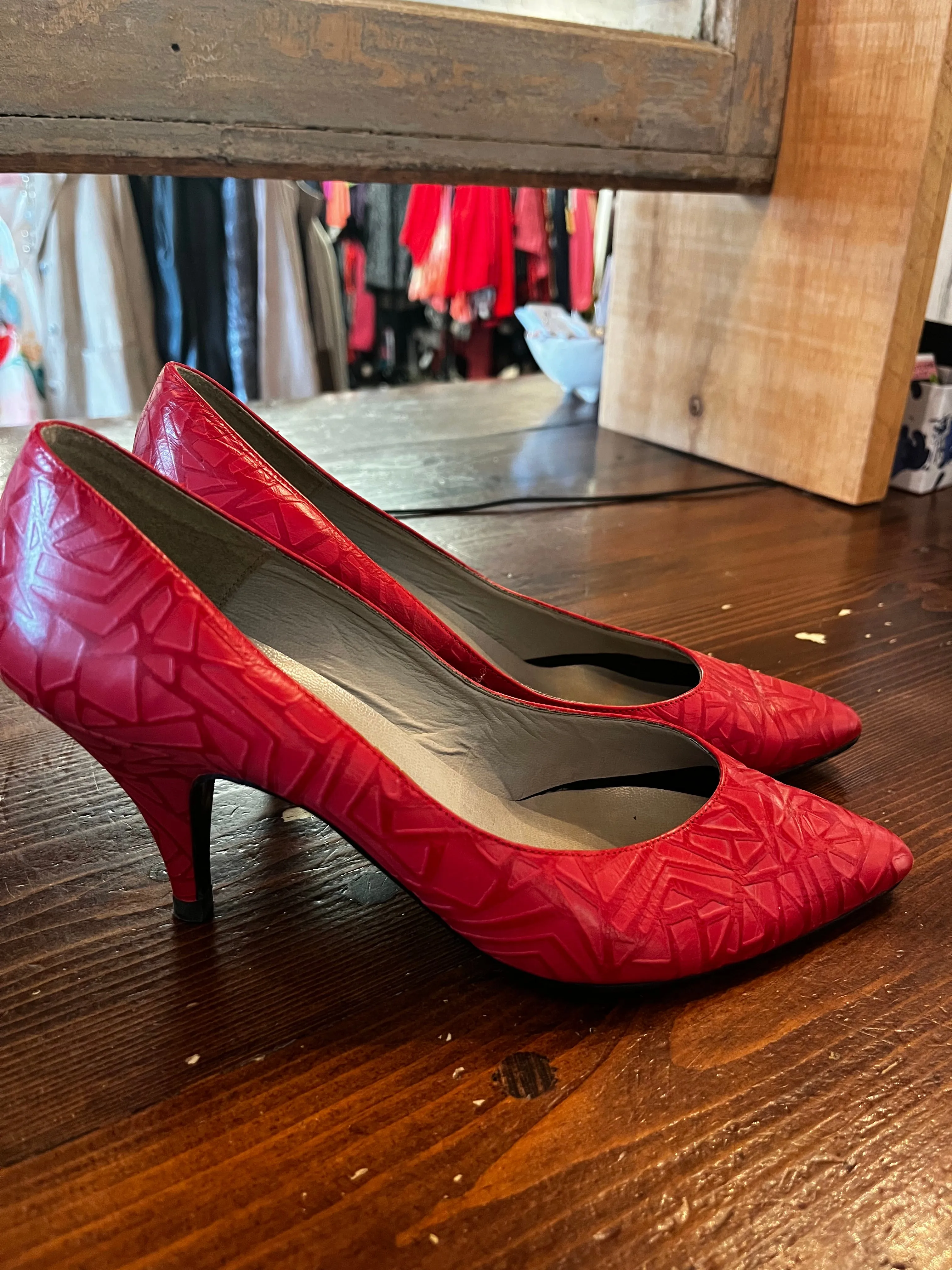 Red Mosaic Heels (Size 8)