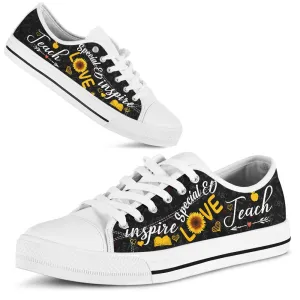 Special Ed Teach Sunflower Low Top Shoes, Teacher Shoes, Low Top Sneakers