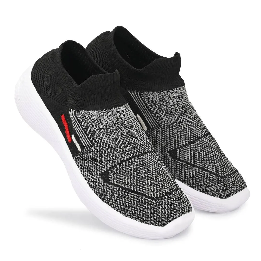 Stylish Mesh Black Running Shoes For Men