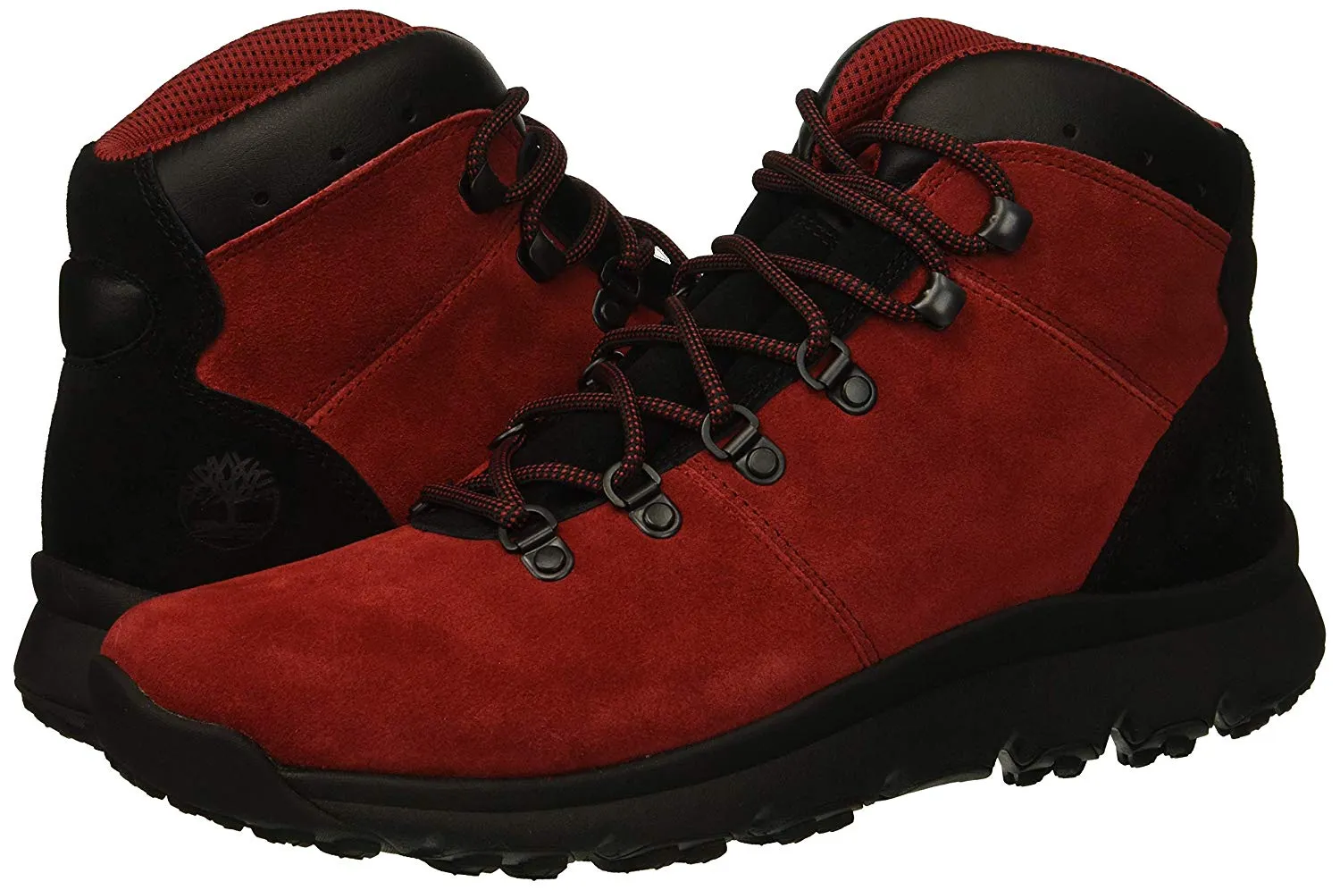 Timberland Men's World Hiker Mid Ankle Boot - Red Suede