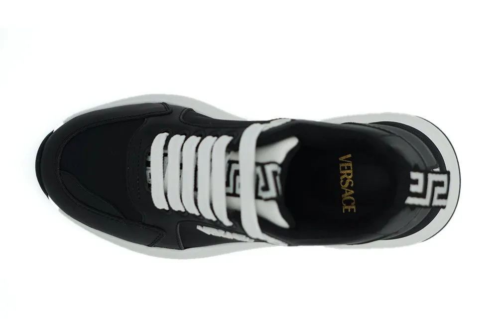 Versace Black Monochrome Leather Sneakers