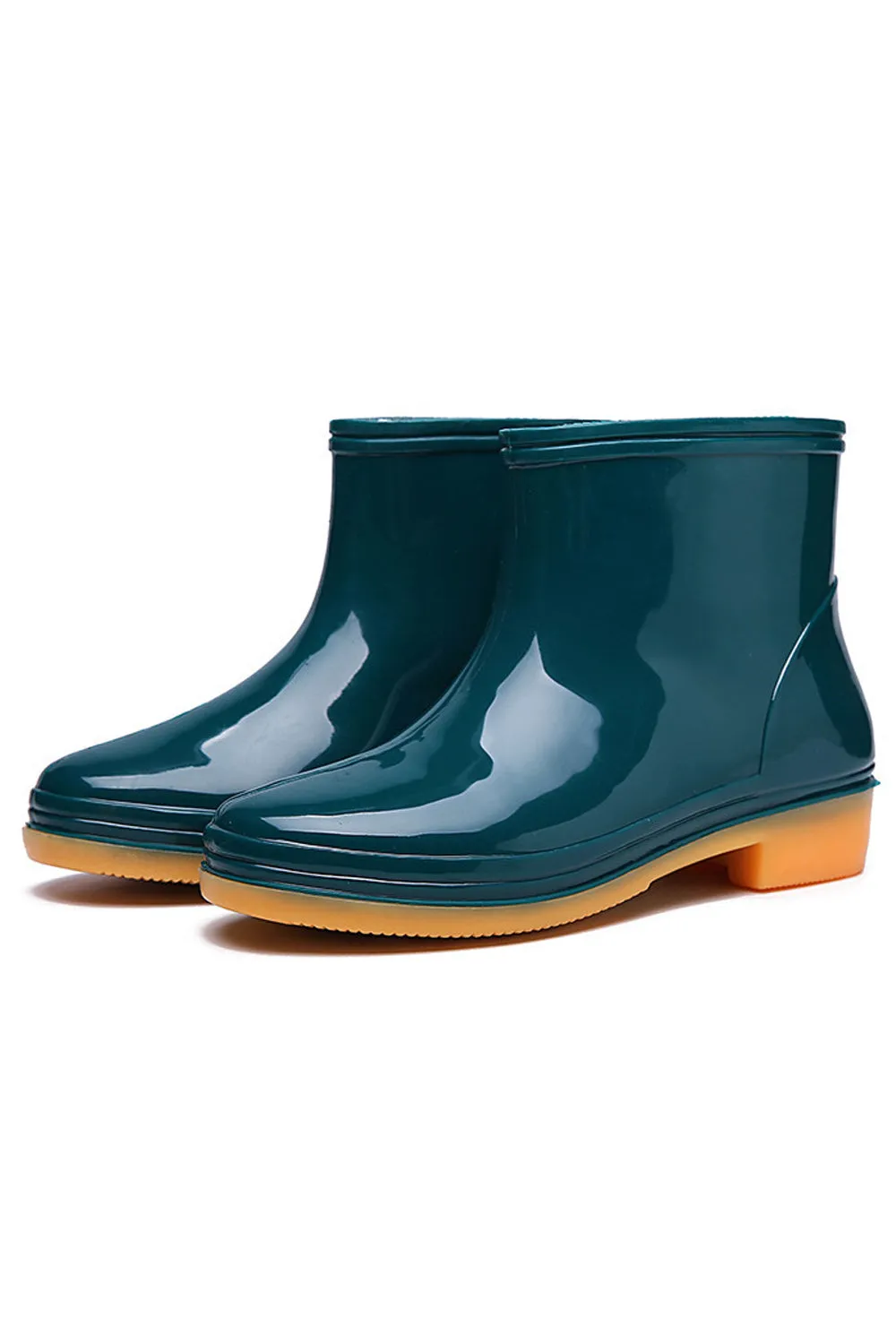 Women Waterproof Anti Slip Solid Colored Rain Boots - WRBC16701